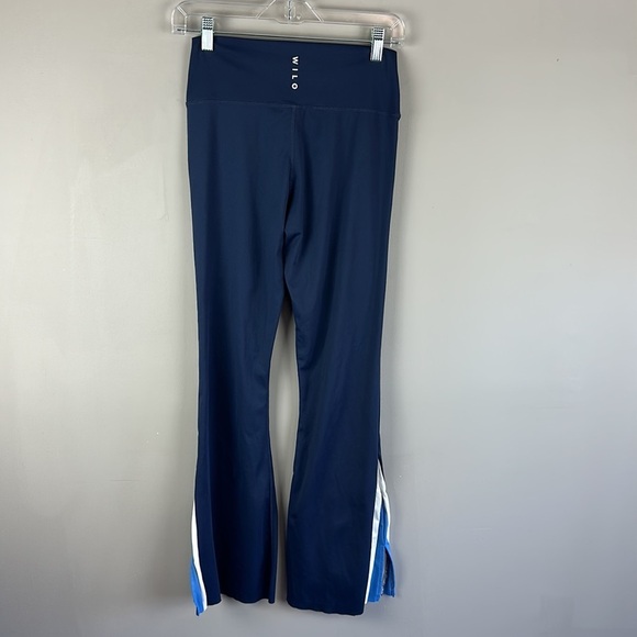 WILO Cobalt/Navy Split Hem Flare Leg Pants Size Small - Picture 4 of 12
